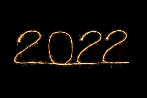 black background wiht 2022 in gold